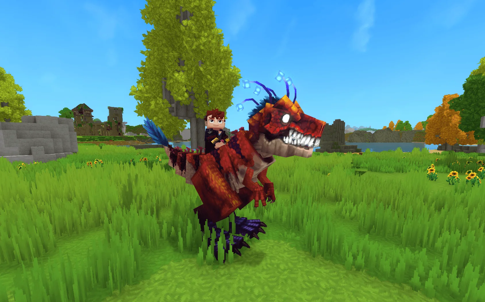 MountableTrexAndRaptor — оседлай динозавра