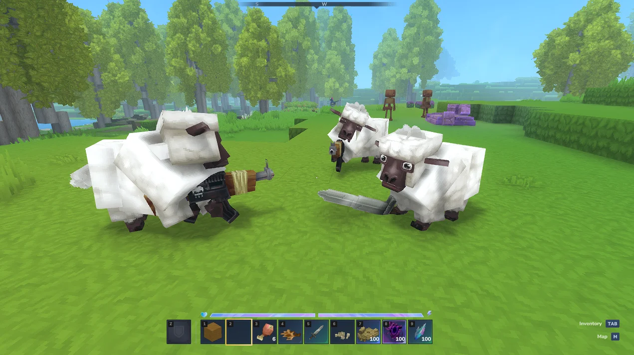 Пример: овце назначают случайное оружие через базовые шаблоны